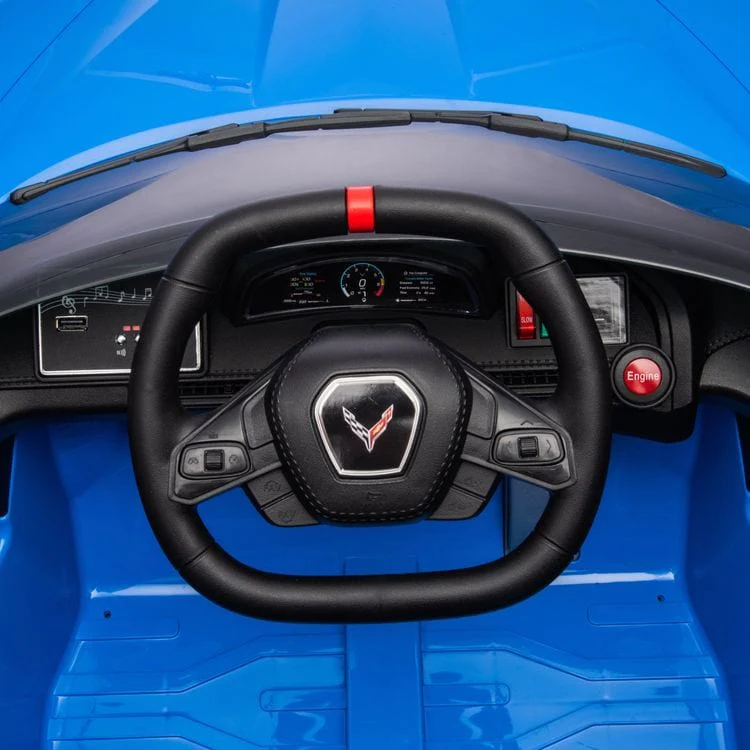 12V Corvette C8 1-Seater Ride On Car - Blue - Image 8