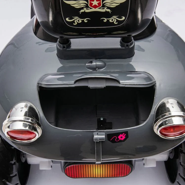 12V Kids Cruiser 1-Seater Motorcycle - Black - Image 10