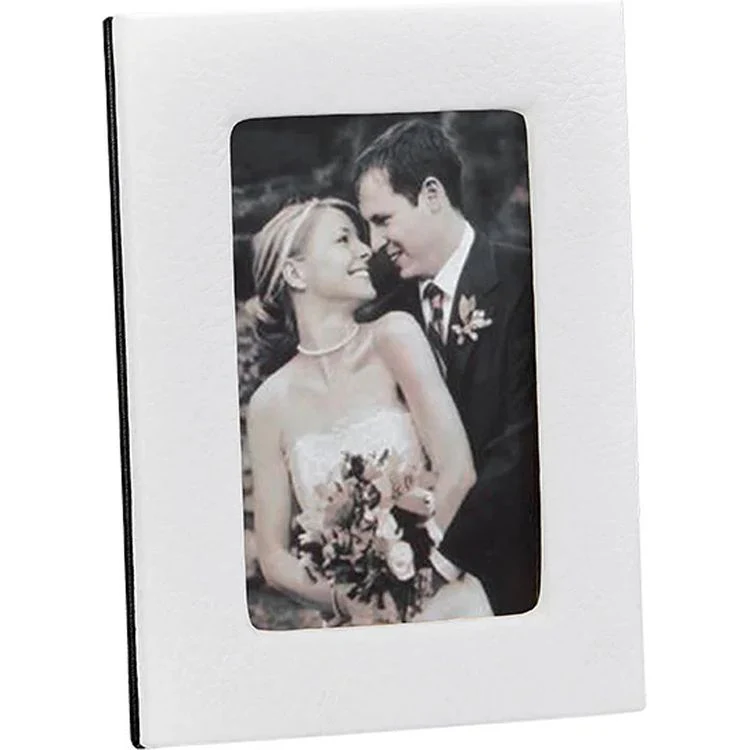4" x 6" Leather Studio Frame - White - Image 3