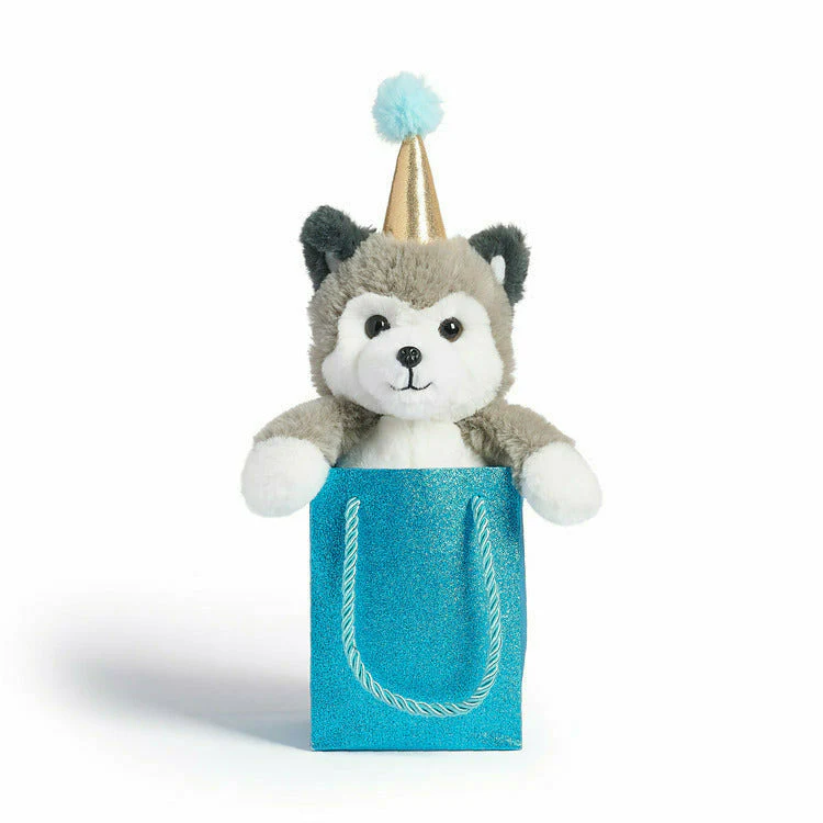 8" Plush Party Husky in a Bag - Image 4