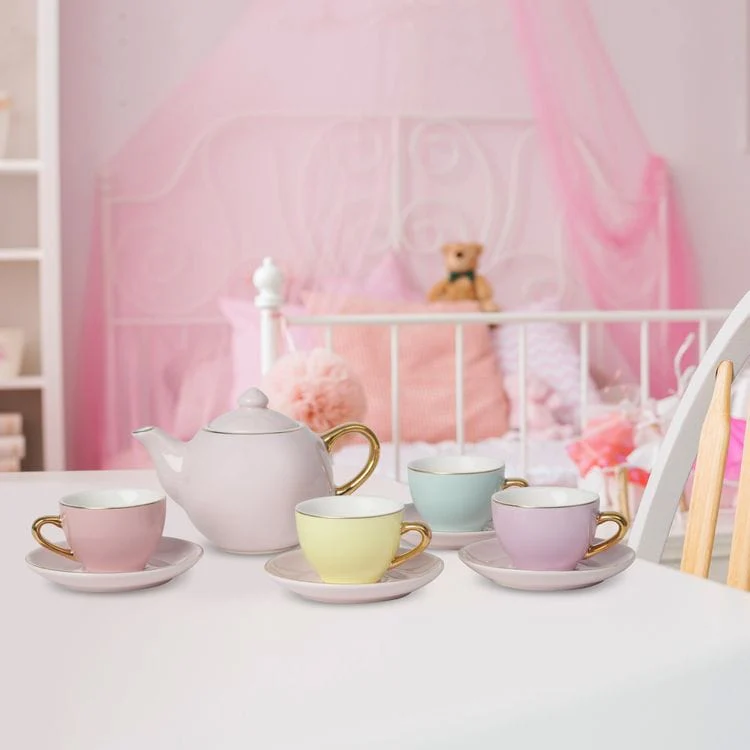 9-Piece Hand-Glazed Ceramic Tea Party Set - Image 2