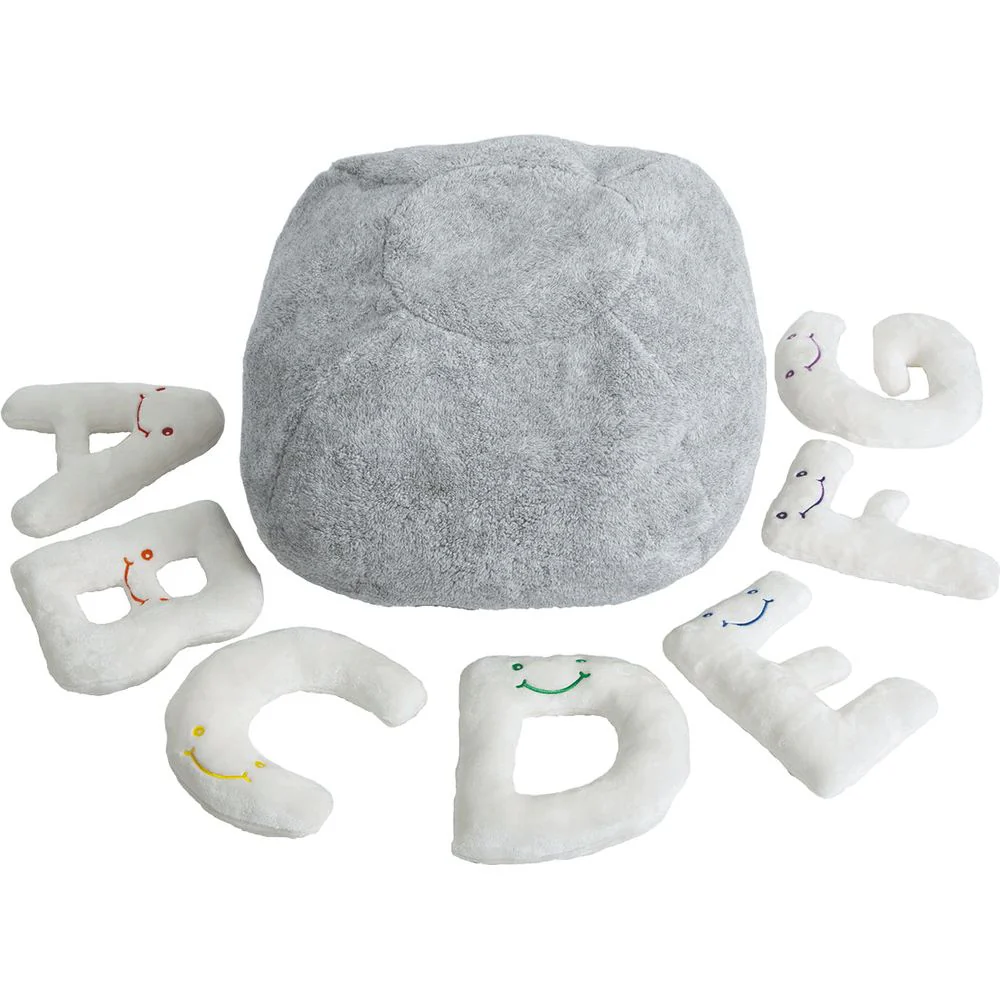 Alphabet Plush Set - Cream Letters with Light Grey Bag - Image 2
