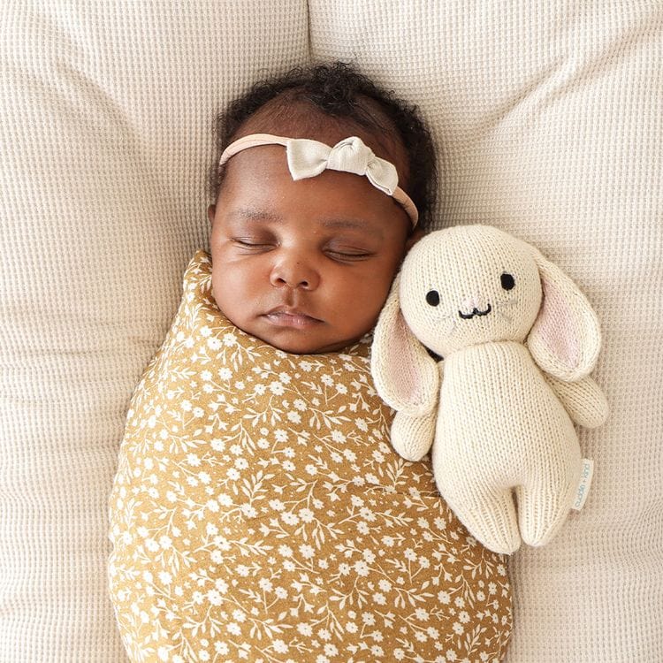 7" Baby Bunny (Oatmeal) Hand-Knit Doll - Image 2