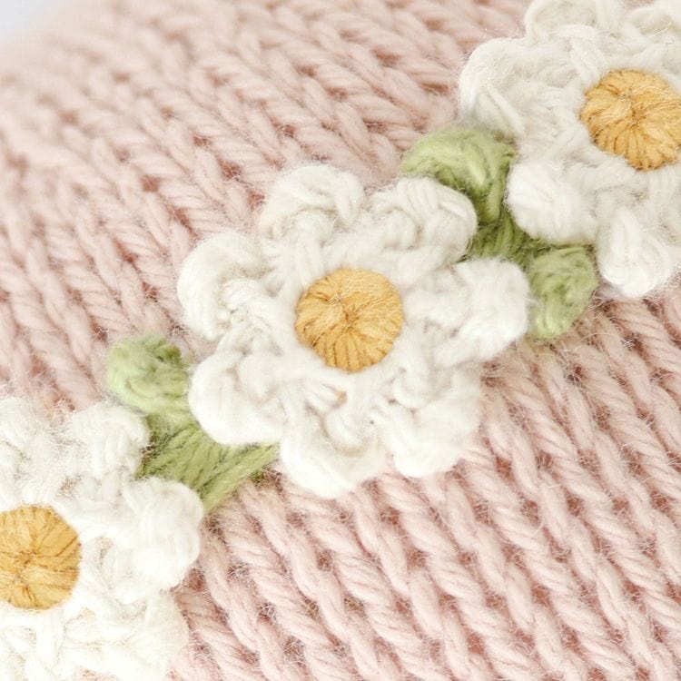 7" Baby Bunny Rose (With Flower Crown) Hand-Knit Doll - Image 3