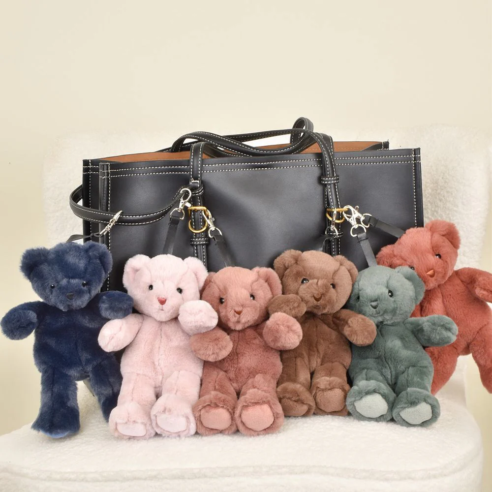 Plush Teddy Bear Bag Charm - Terracotta - Image 3
