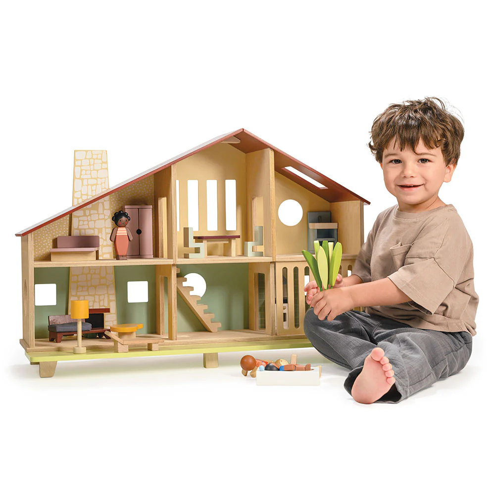 Cedar Chalet Dollhouse with Furniture - Image 2