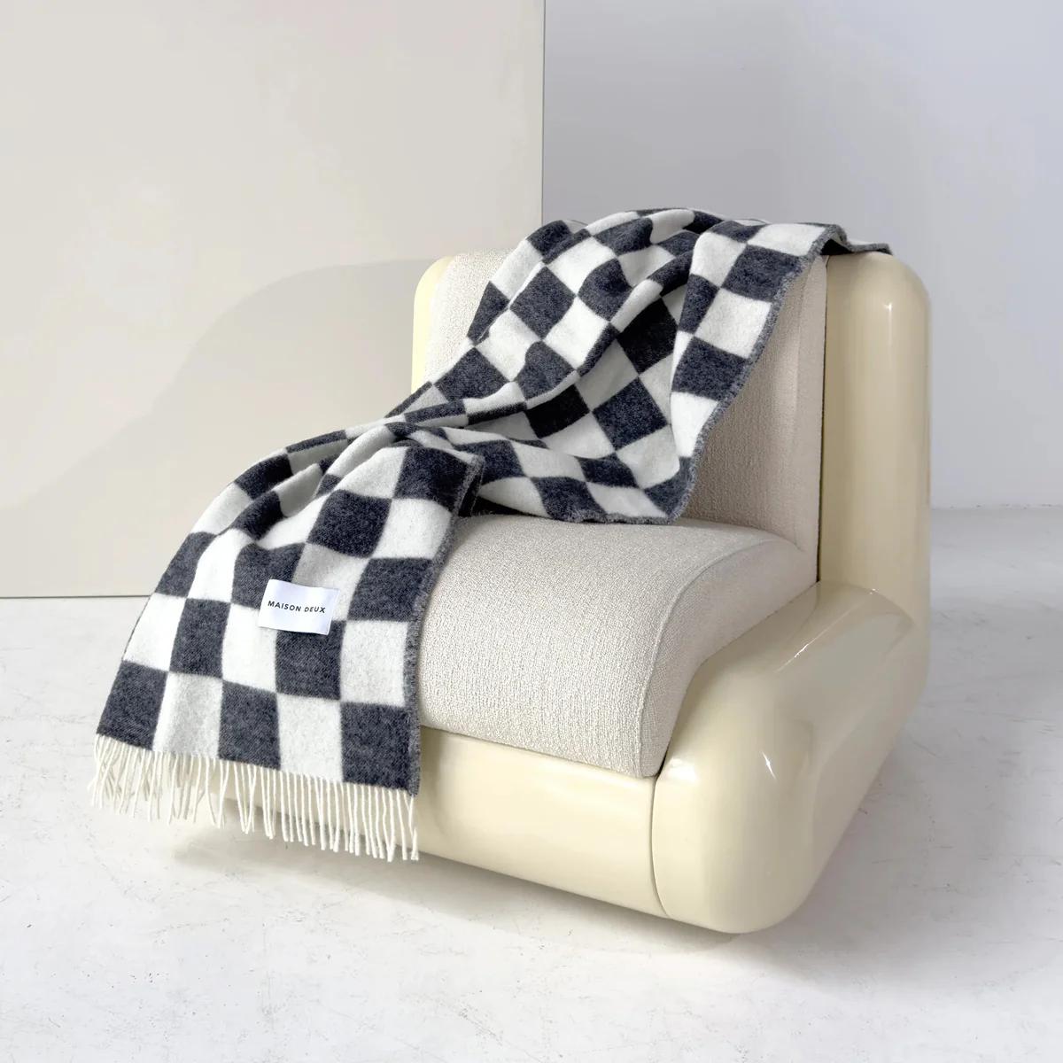 Checkerboard Blanket - Black/White - Image 2