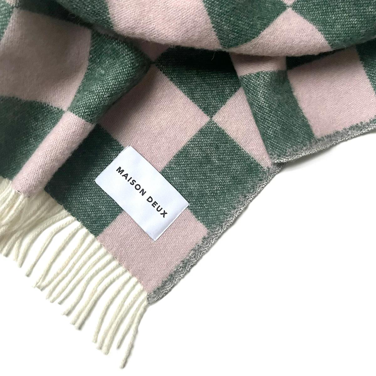 Checkerboard Blanket - Green/Pink - Image 4