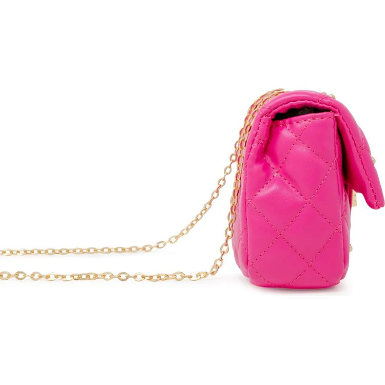 Classic Quilted Stud Mini Bag - Hot Pink - Image 2