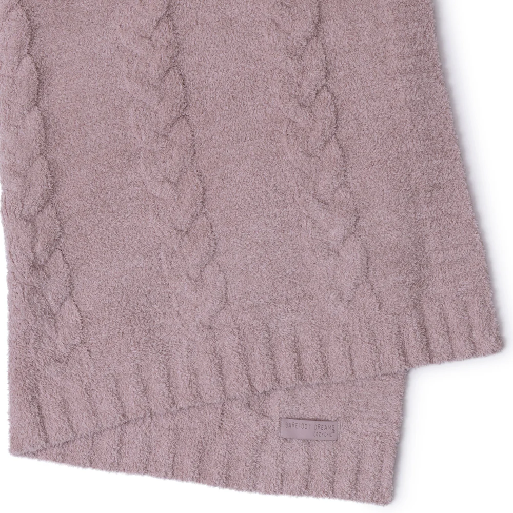 CozyChic Braided Cable Receiving Blanket - Heathered Rose-Dusty Mauve - Image 2