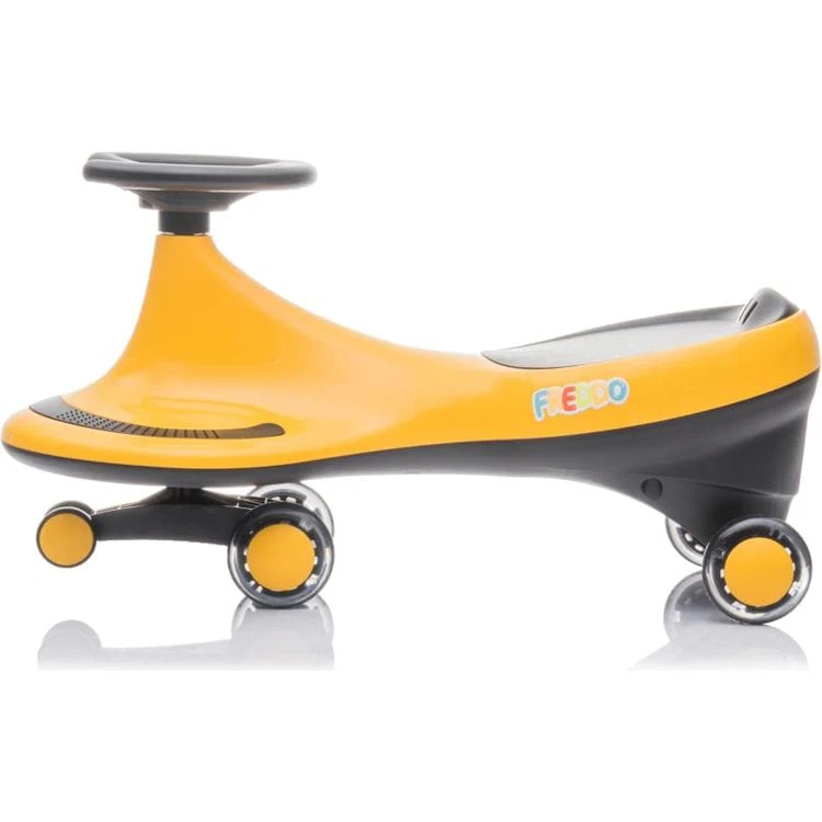 Freddo Toys Swing Car with Flashing Wheels - Yellow - Image 2