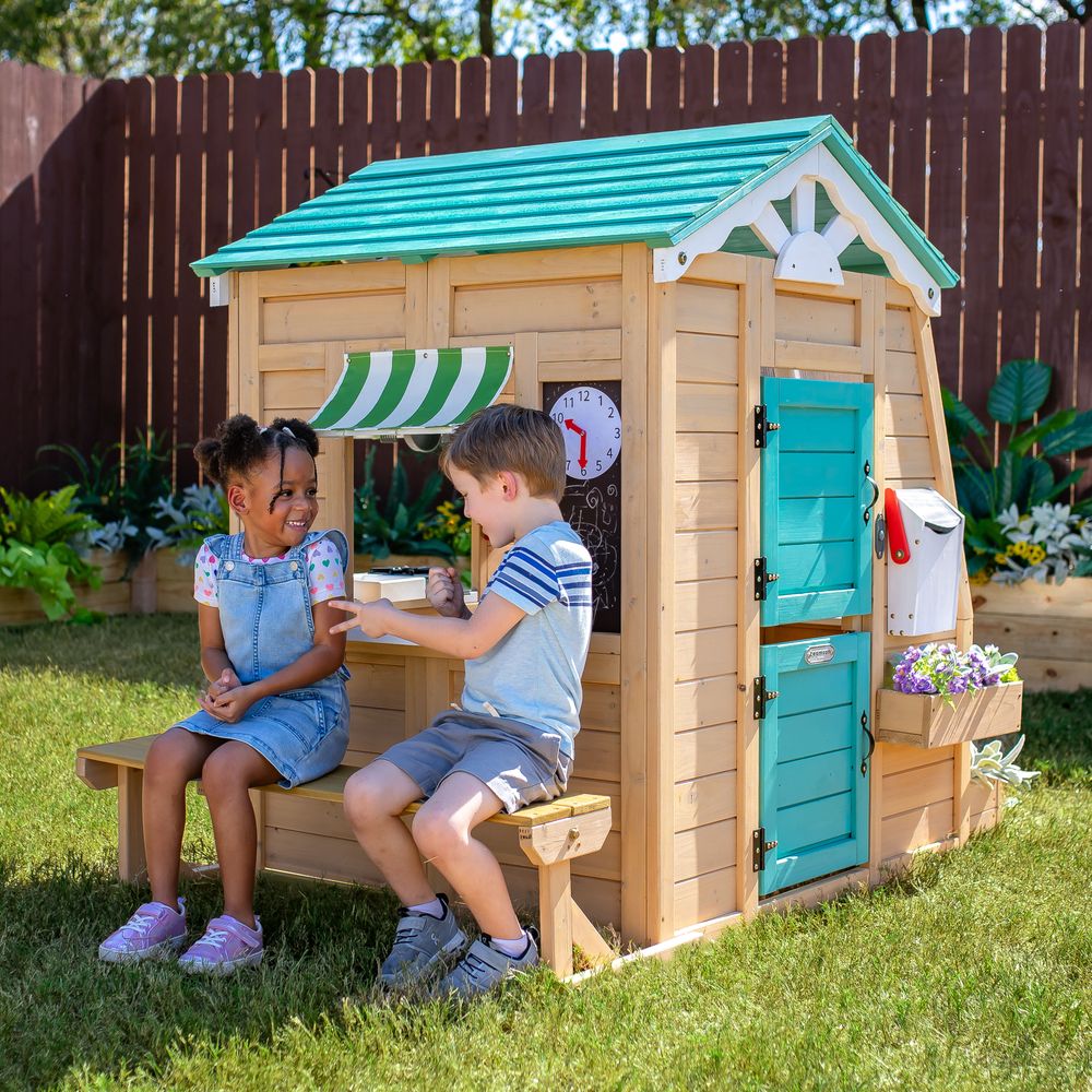 Gardenia Wooden Playhouse with Large Window & Kitchen - Image 2
