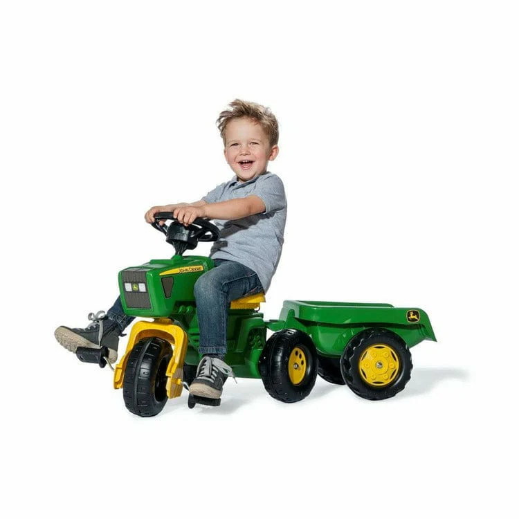 John Deere 3-Wheel Pedal Tractor with Trailer - Image 2