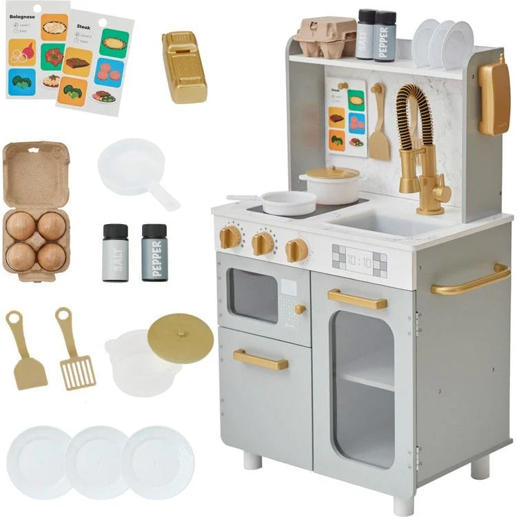 Little Chef Memphis Play Kitchen - Gray/Gold - Image 2