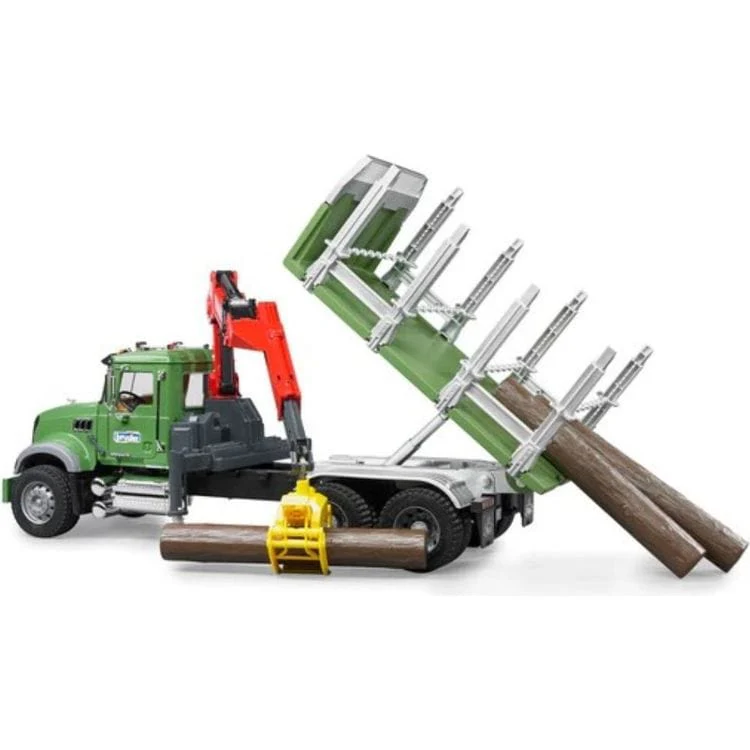 Mack Granite Timber Truck with Loading Crane & 3 Trunks - Image 3