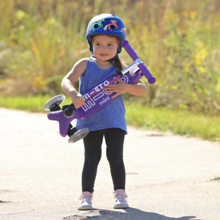 Micro Mini Foldable LED Scooter - Purple - Image 2