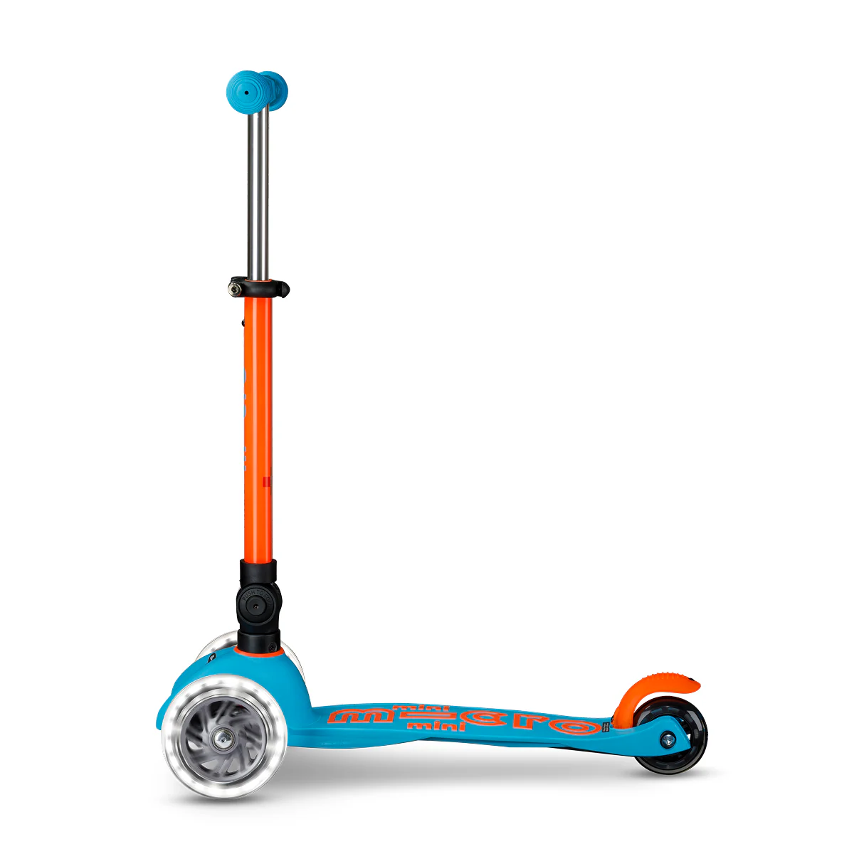 Mini Deluxe Foldable LED Scooter - Neon Sunset Orange/Aqua - Image 4