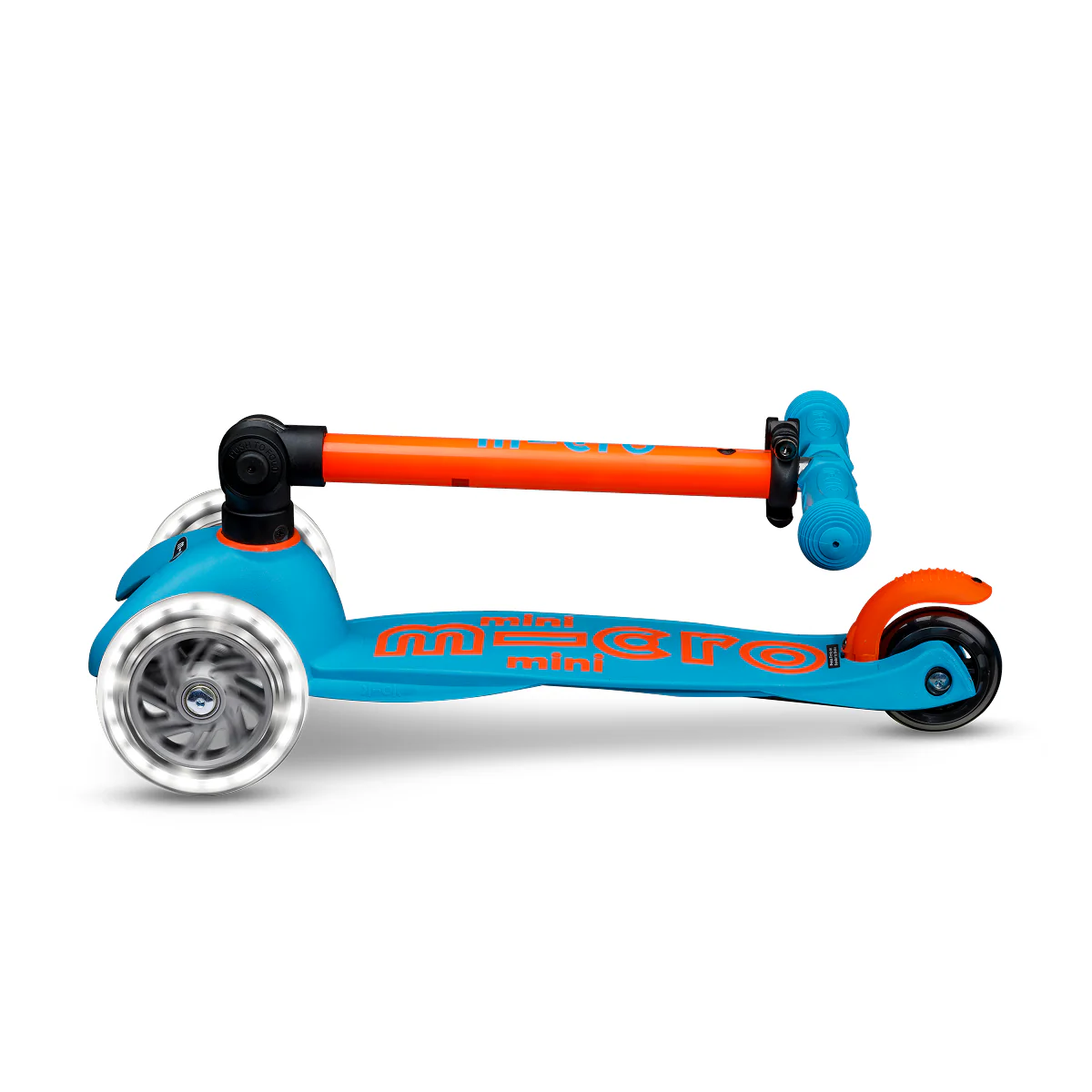 Mini Deluxe Foldable LED Scooter - Neon Sunset Orange/Aqua - Image 7