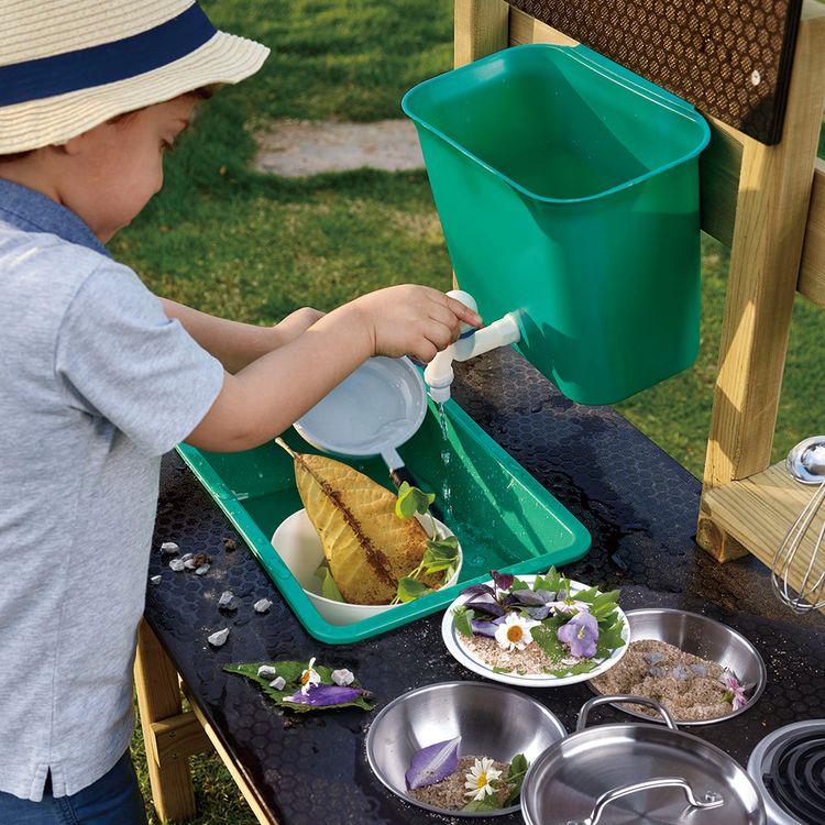 Mud Kitchen Wooden Toy Playset with Accessories - Image 2