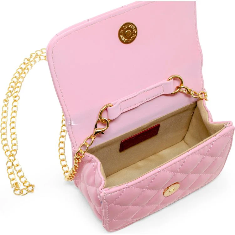 Pearl Handle Message Charm Handbag - Pink - Image 5