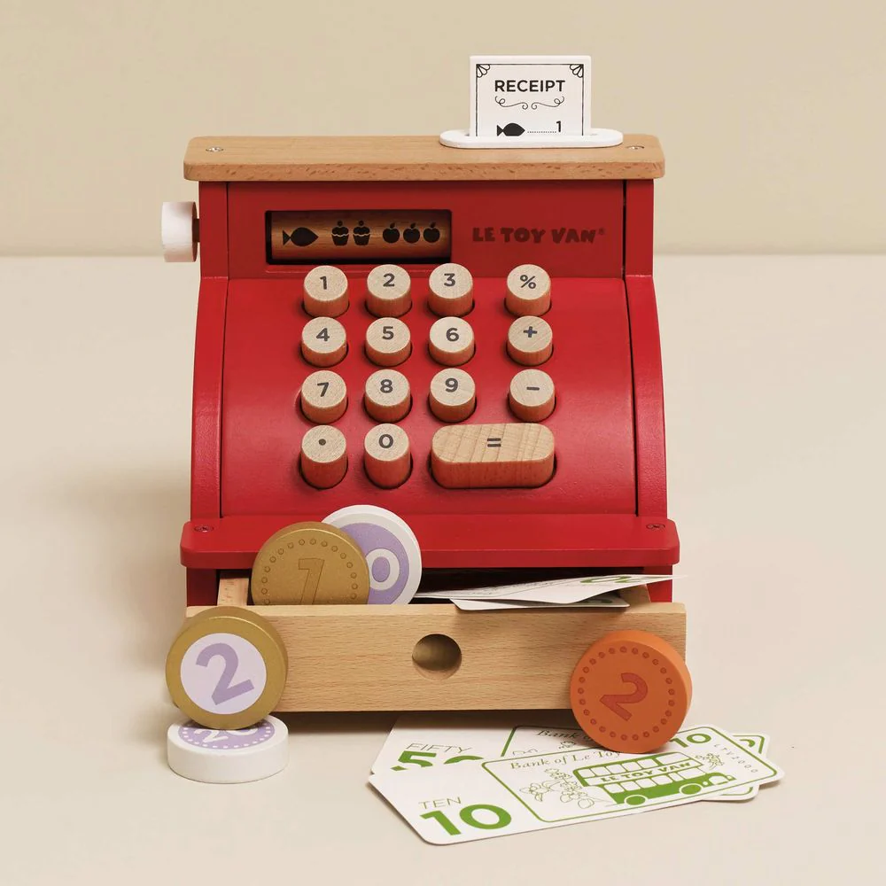 Play Wooden Cash Register & Money - Image 4