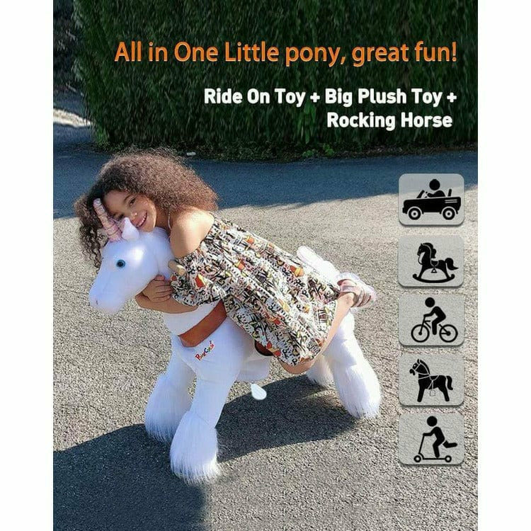 White Model U Ride-On Unicorn - 4-7 Years - Image 2