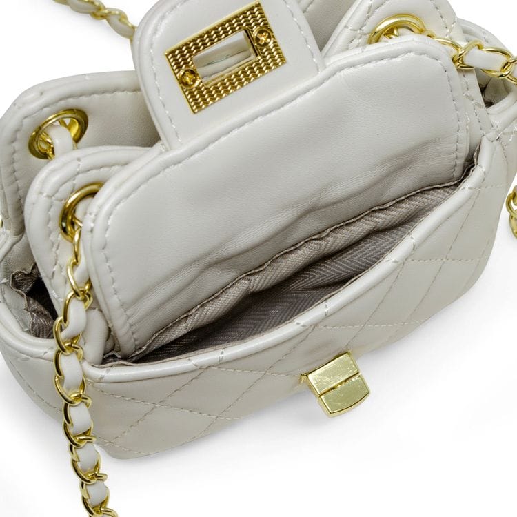 Tiny Quilted Treasure Purse - White - Image 2