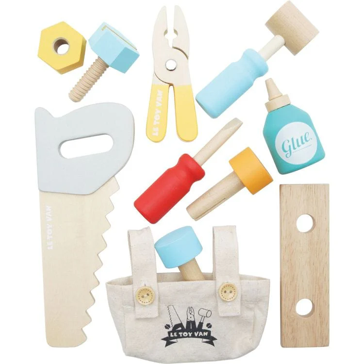 Tool Box & Wooden Tools with 11 Accessories - Image 2