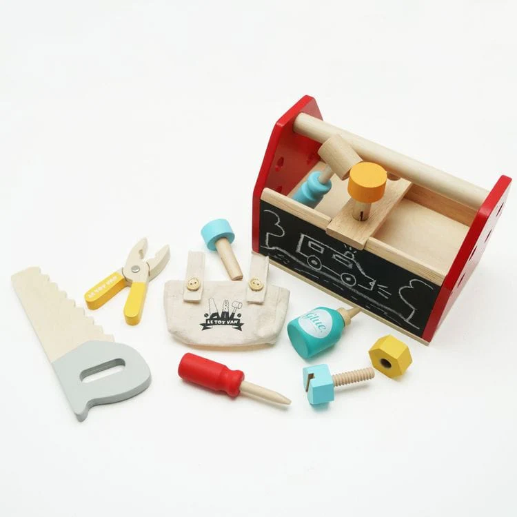 Tool Box & Wooden Tools with 11 Accessories - Image 3