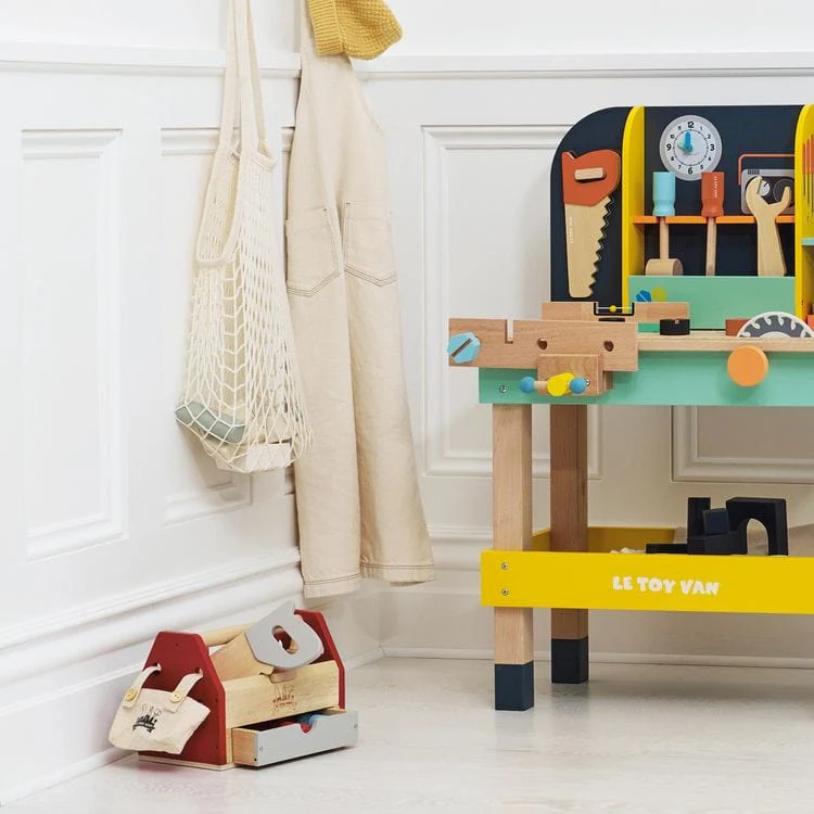 Tool Box & Wooden Tools with 11 Accessories - Image 4