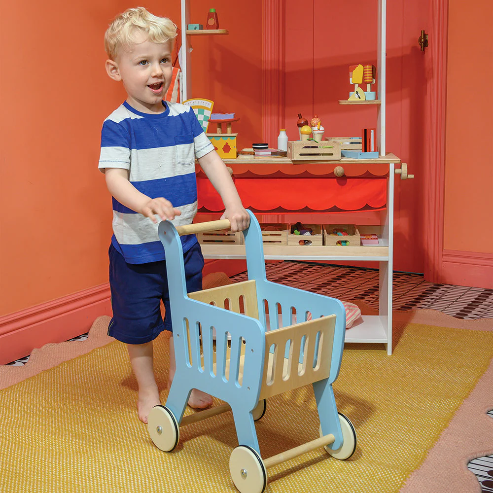 Wood Shopping Cart - Image 2